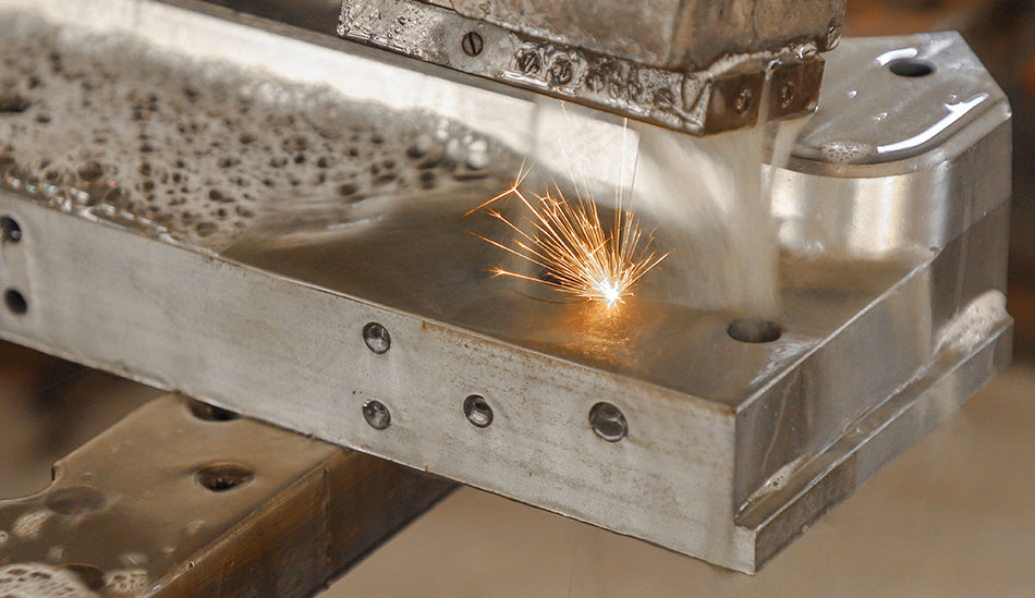 stainless still being processed in cnc machine
