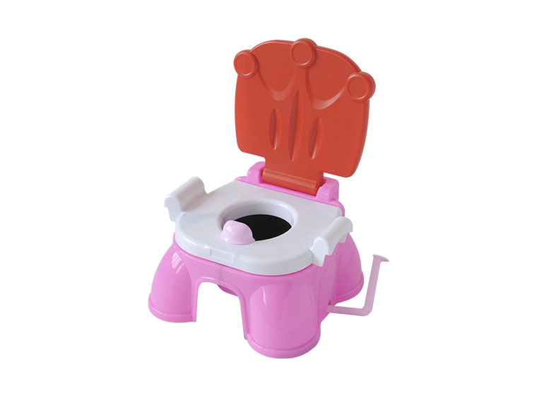 Red, white, and pink portable baby toilet seat
