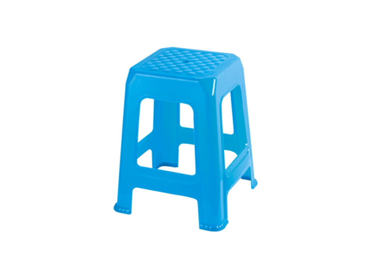 Blue plastic chair stool