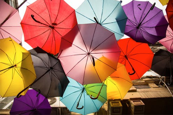 Nylon is commonly used in umbrellas