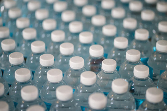 Plastic Bottles on Assembly Line