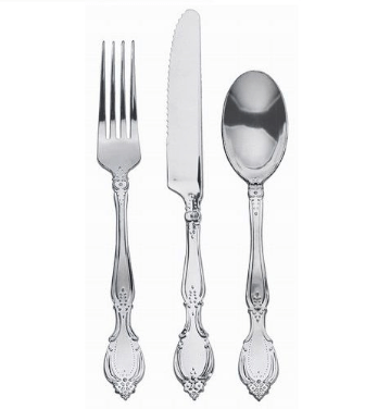Baroque silver cutlery