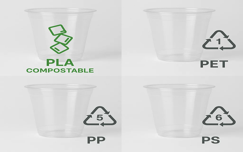 different types of plastic cups