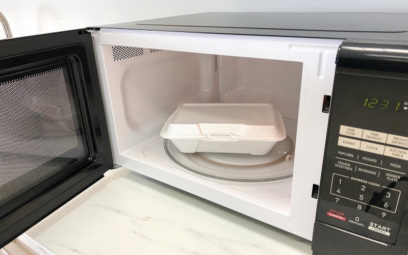 microwave styrofoam